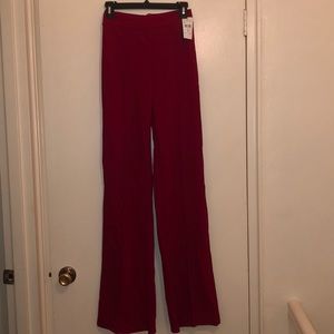 Red wideleg high waisted pants